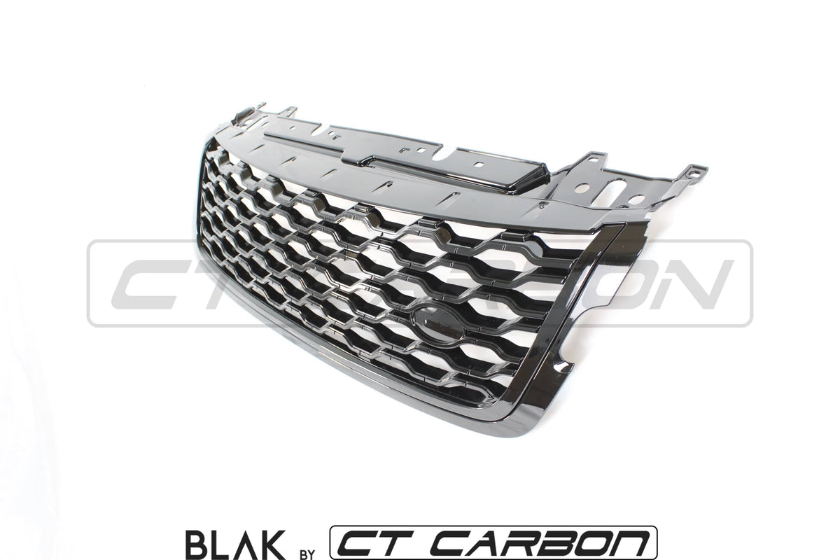 Full black edition trim kit for Range Rover Velar by CT Carbon, includes black accents and upgrades for 2017+ models.