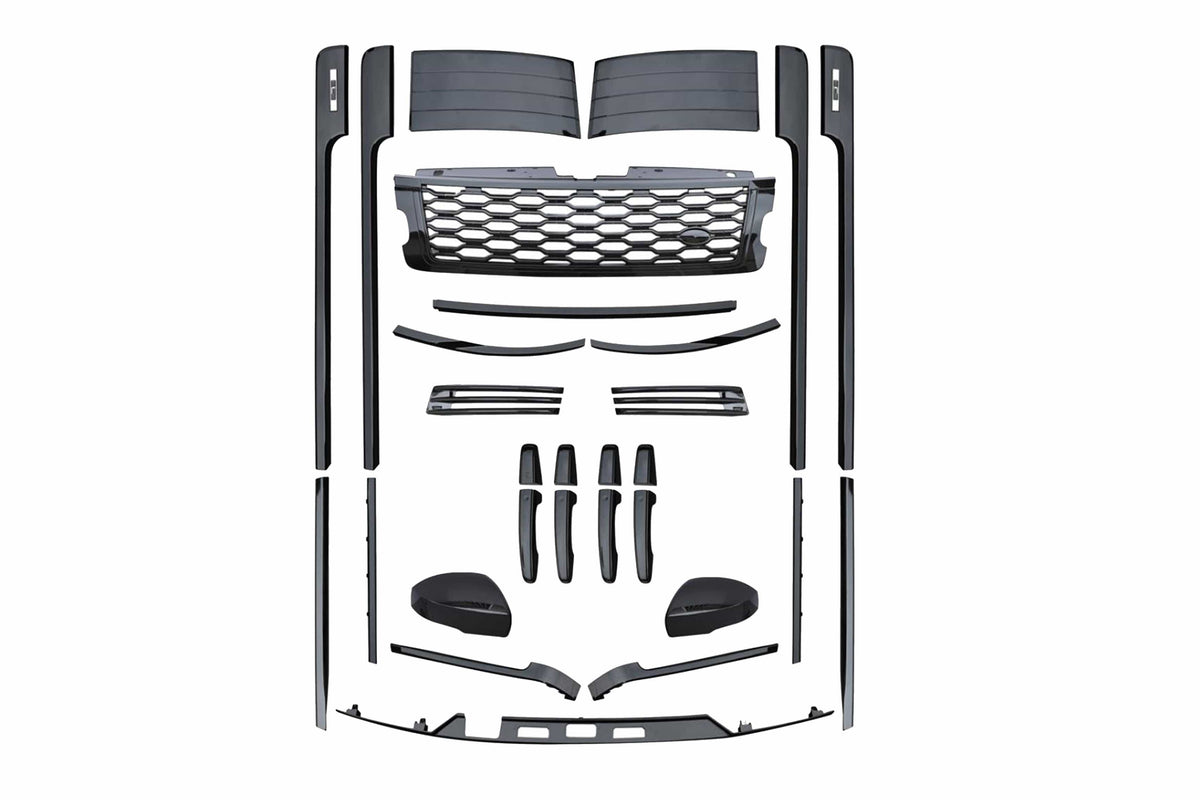 CT Carbon black full kit for Range Rover Vogue L405 2018-2022, includes trim enhancements for the full black edition.