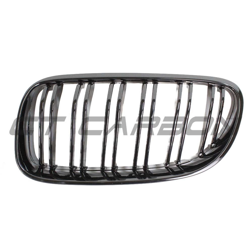 Black BMW E92 and E93 3 Series LCI double slat grille by CT Carbon, showcasing sleek black grille design for BMW 3 Series models.