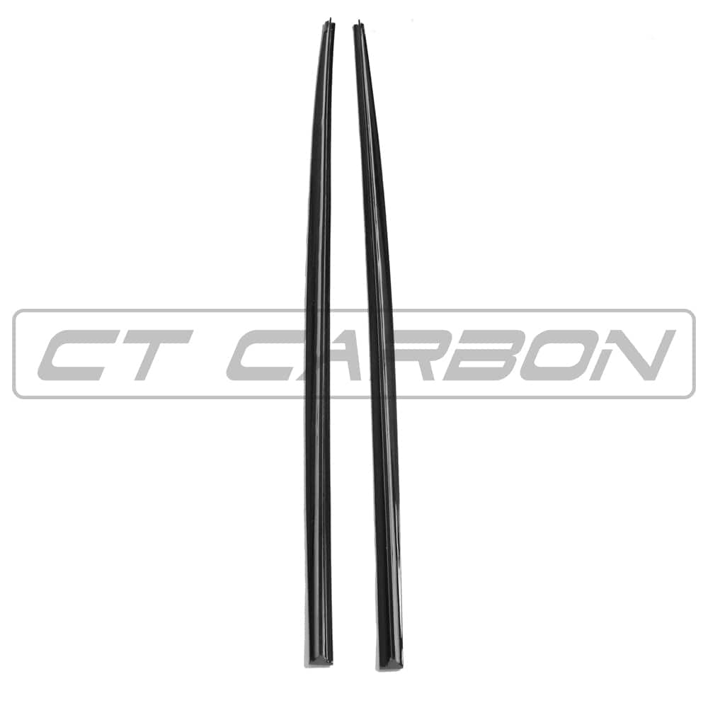 Gloss black side skirts for Volkswagen Polo MK5 2014-2017 by CT Carbon, showing the sleek exterior design.
