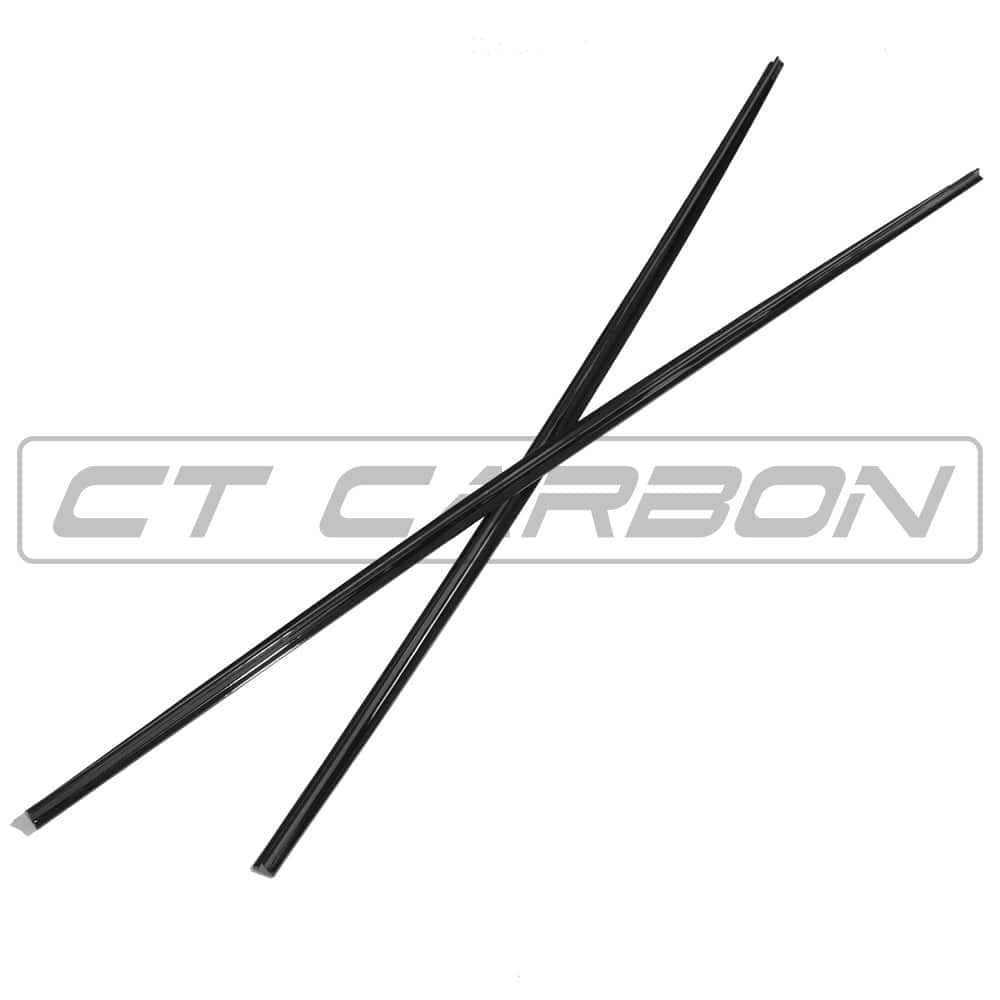 Gloss black side skirts for Volkswagen Polo MK5 2014-2017 by CT Carbon, shown installed on the vehicle's sides.