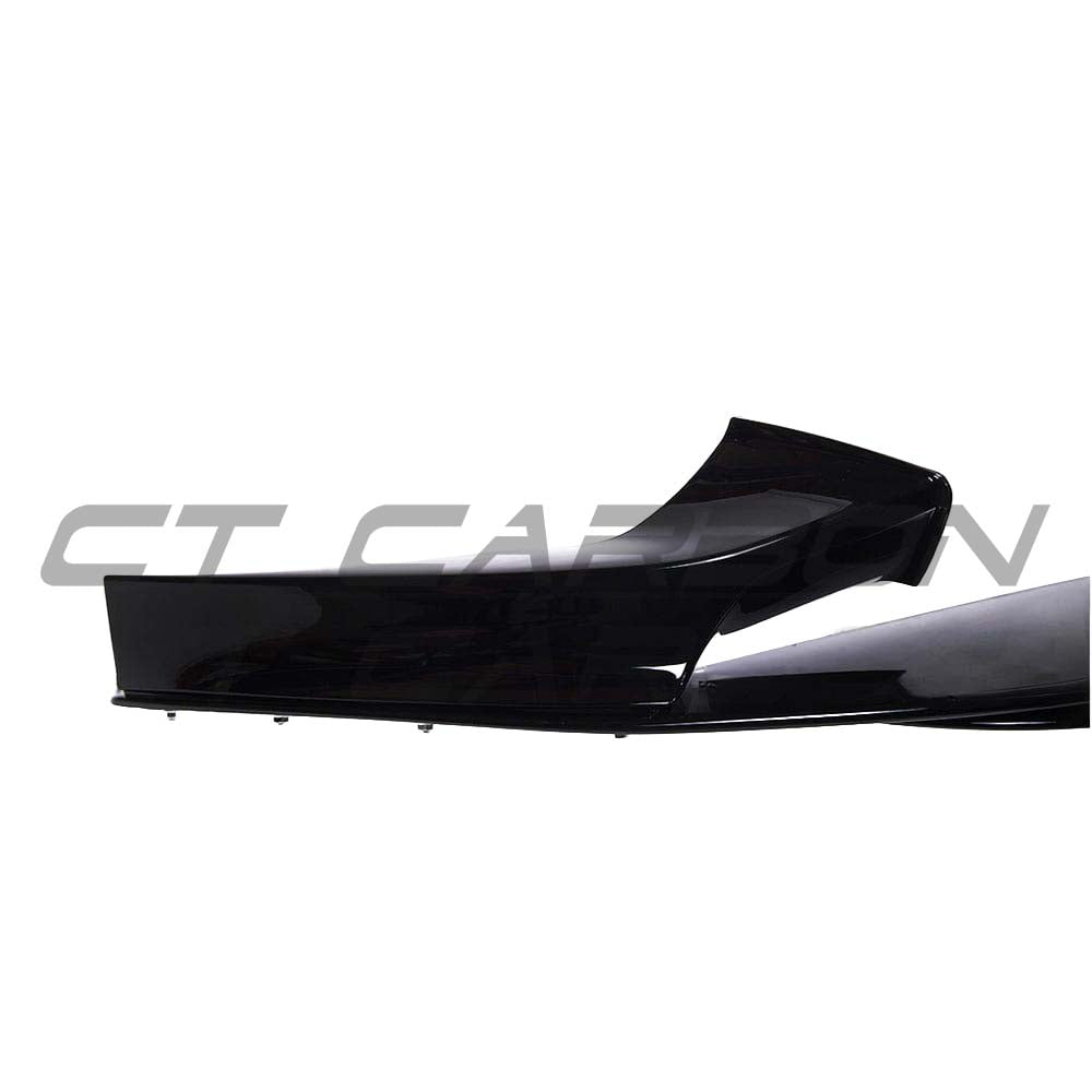 BMW 2 Series F22 gloss black full kit with twin exhaust by CT Carbon, featuring splitter and MP style design.