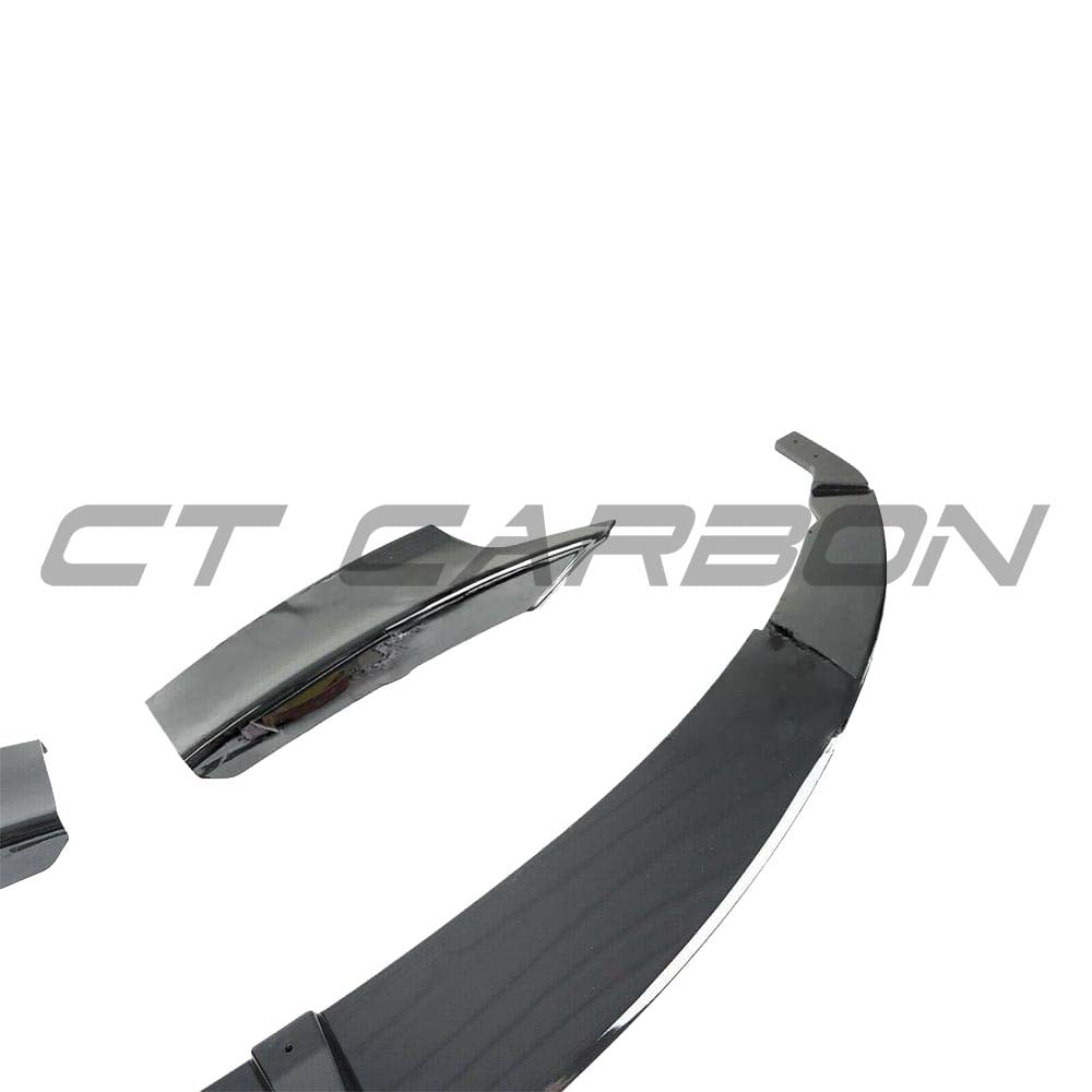 BMW 3 Series F30/F31 GLOSS BLACK Splitter by CT Carbon, front bumper enhancement with sleek black finish and premium design.