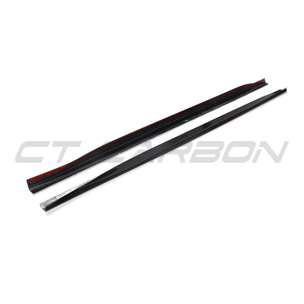 Black BMW G22 4 Series carbon fibre side skirts and diffuser kit by CT Carbon, designed for 2020+ models.