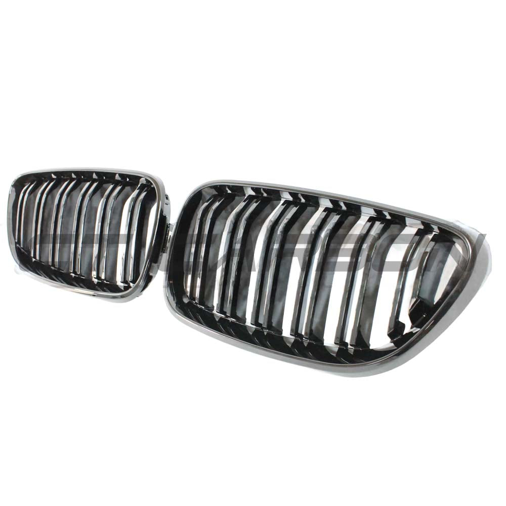 Black double slat grille for BMW M2 F87 and F22 2 Series by CT Carbon, showcasing sleek front-end design.