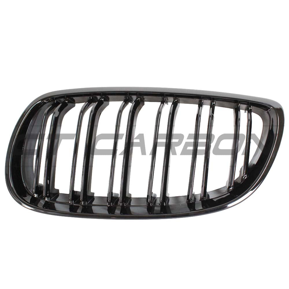 BMW M3 E92/E93 CT Carbon black double slat grille, aftermarket automotive grille for 3 Series models, black finish.