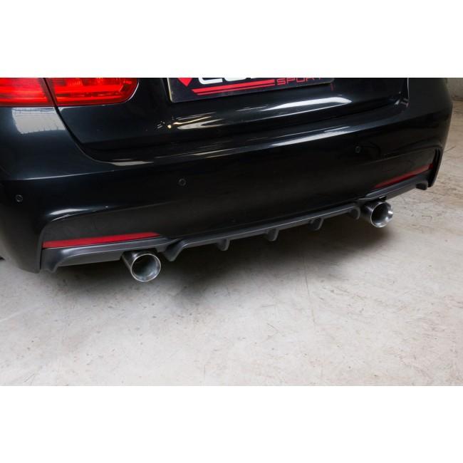 Cobra Sport BMW 320D Diesel F30/F31 dual exit performance exhaust conversion with dual chrome tips and sporty design.