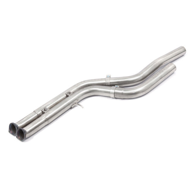 Cobra Sport BMW M3 F80 GPF/OPF back exhaust with 3-inch secondary de-cat bypass, showcasing the stainless steel performance exhaust system.