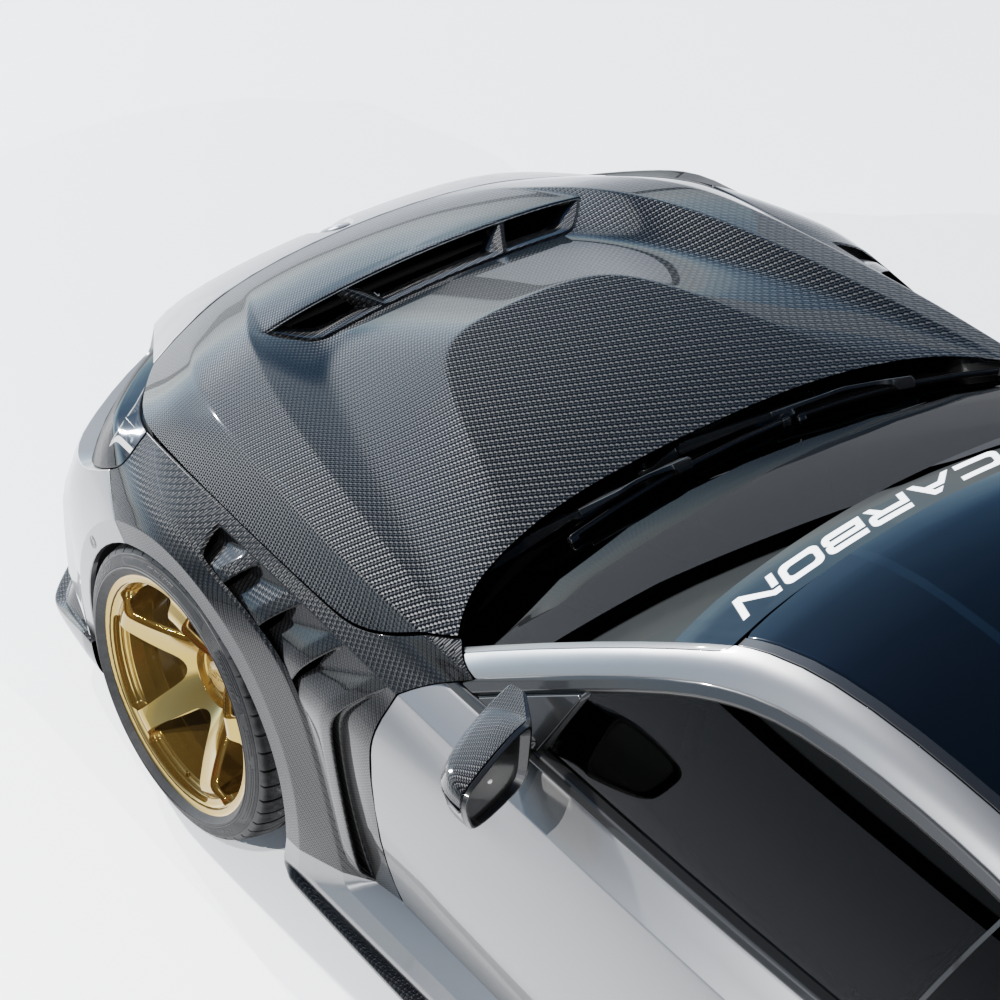 BMW G87 M2 carbon fiber front fenders by CT Carbon, showcasing lightweight, aerodynamic design and high-quality finish.