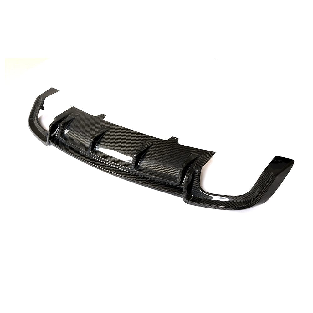 Carbon fibre diffuser for Audi A5 S5 B9 (2017-2021) by CT Carbon, showing the sleek, textured automotive rear diffuser design.