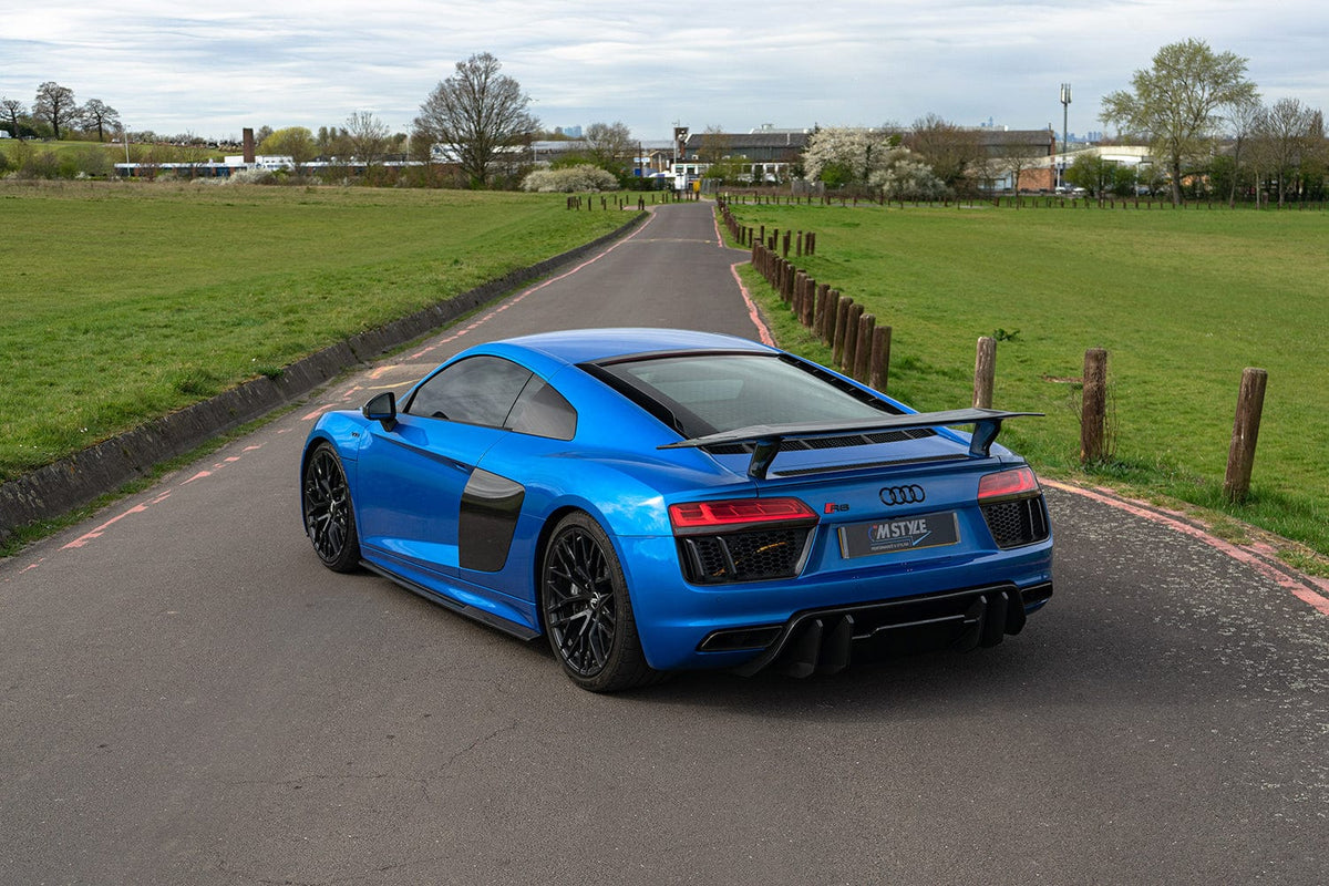 CT Carbon Audi R8 V10 Gen 2 carbon fibre V-style diffuser showcasing sleek aerodynamic design and high-quality material details.