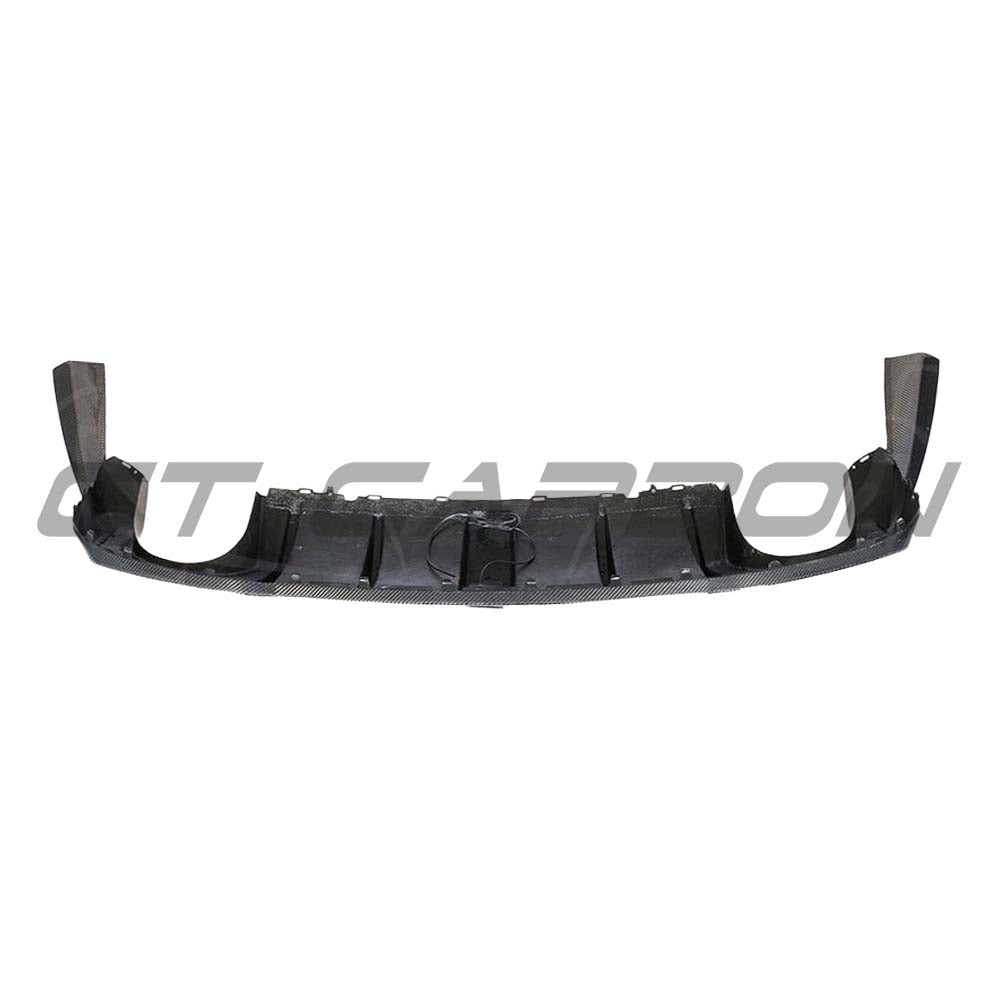 Audi RS3 8V Saloon facelift full carbon fiber kit rear diffuser with DTM light by CT Carbon, showcasing sleek carbon fiber details.
