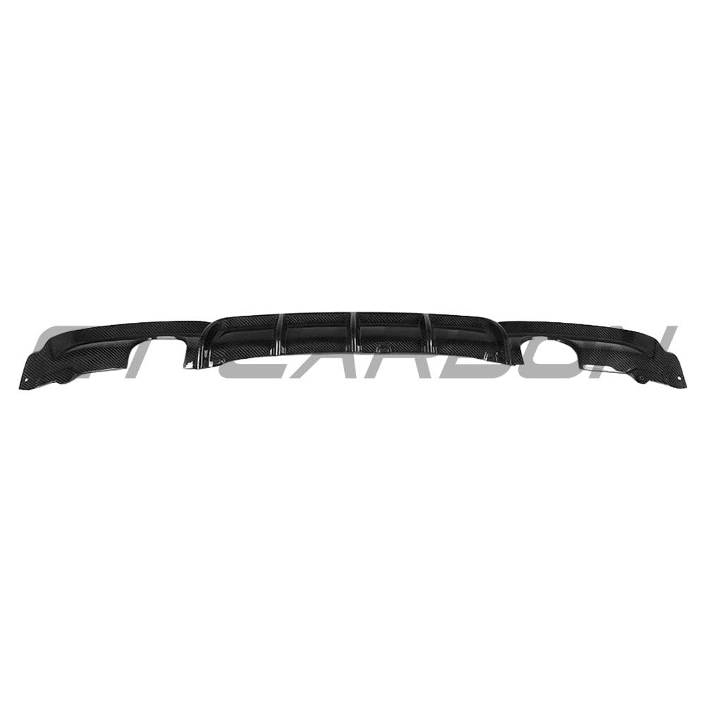BMW F30 3 Series 2011-2019 CT Carbon full carbon fibre kit with MP-style dual exhaust diffuser, showcasing sleek sport design.