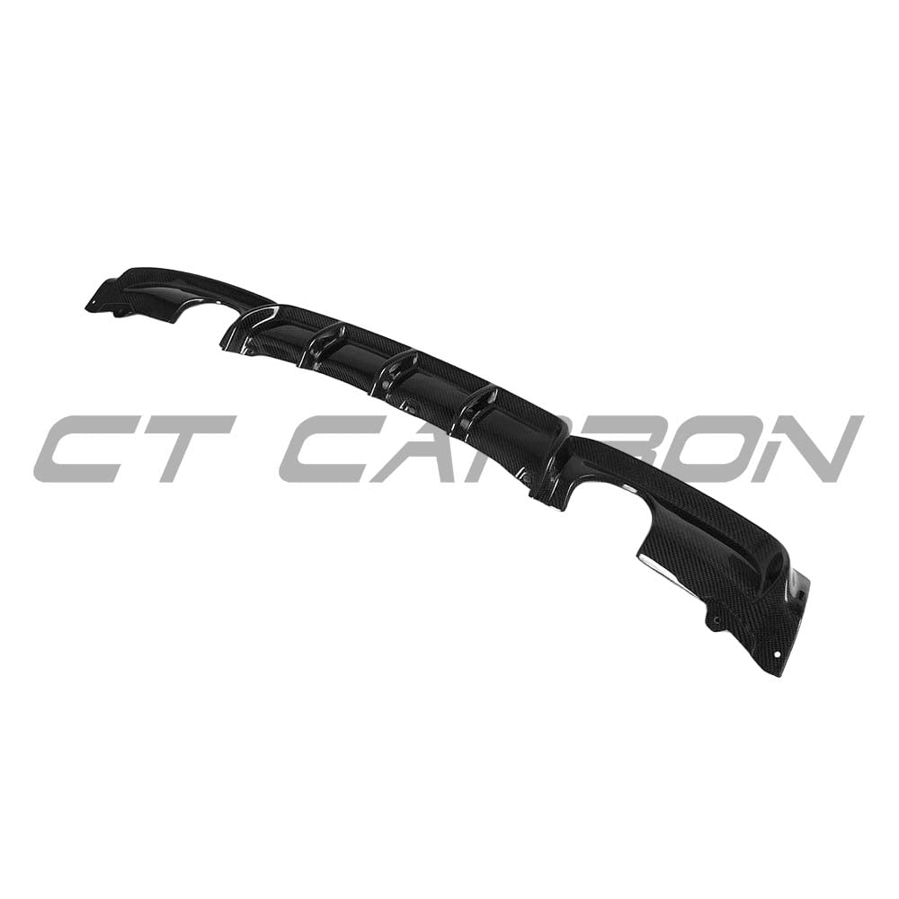 BMW F30/F31 3 Series carbon fiber diffuser by CT Carbon with dual exhaust, featuring a sleek MP style design.