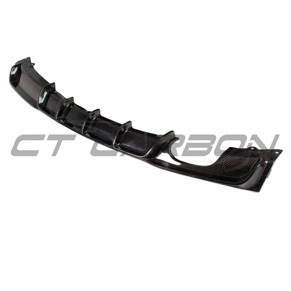 BMW F30 3 Series 2011-2019 CT Carbon full carbon fiber diffuser with twin exhaust style, designed for V10 kit.