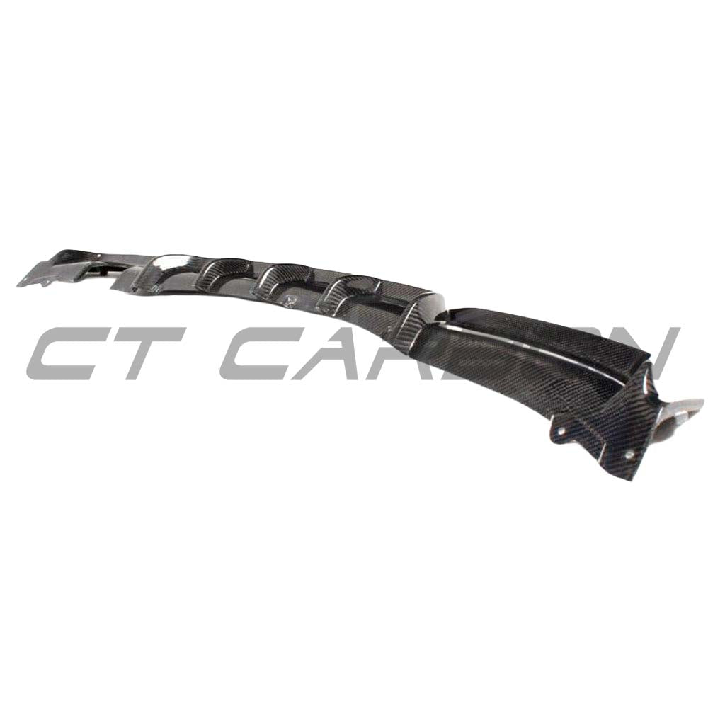 BMW F30 3 Series 2011-2019 CT Carbon full carbon fiber kit with MP-style twin exhaust diffuser, showcasing sleek carbon fiber finish.