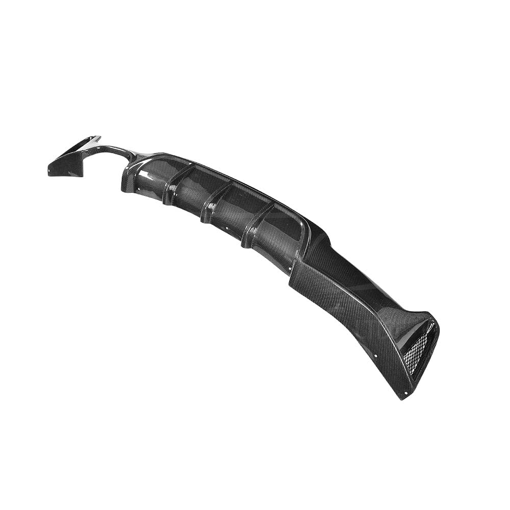 BMW F32, F33 & F36 4 Series Carbon Fibre Diffuser by CT Carbon with twin exhaust outlets, showcasing sleek design and matte finish.