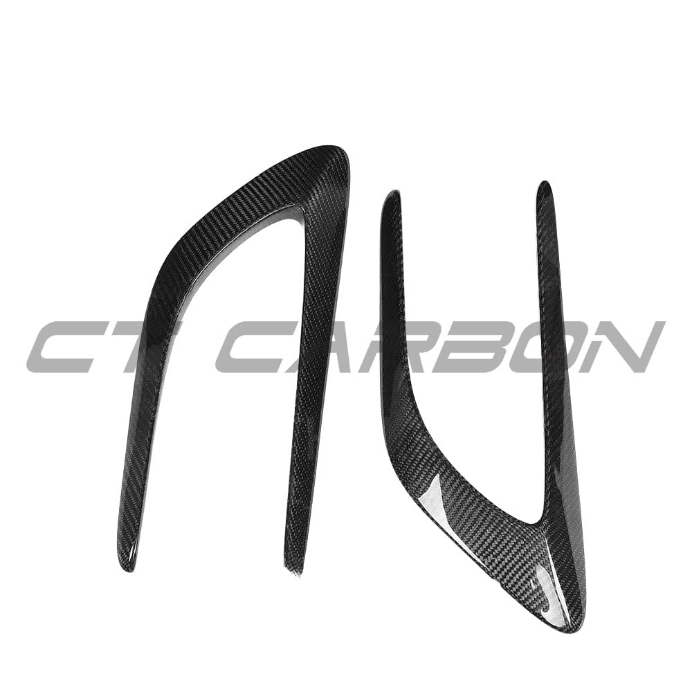 Mercedes C63/C63S W205 coupe carbon fiber wing trims by CT Carbon, exterior accessories for enhanced sporty look.