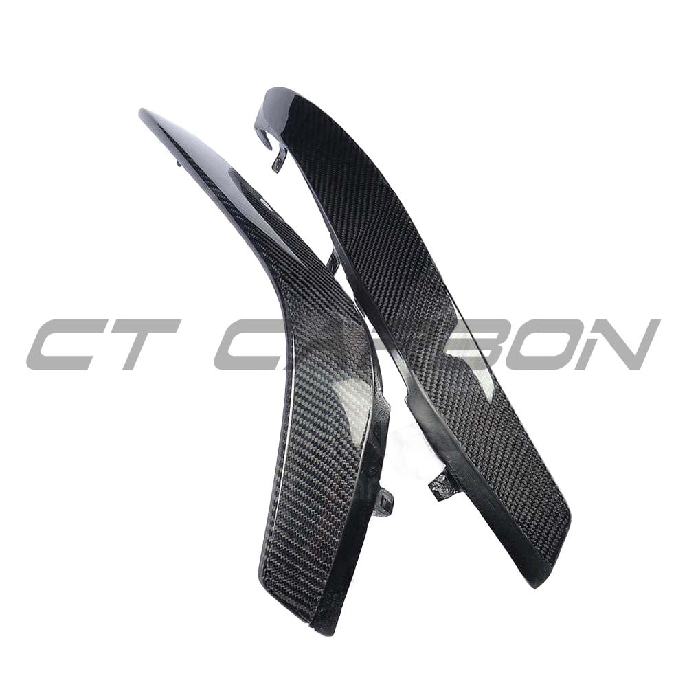 Carbon fiber bumper trim for Mercedes C63/C63S W205 coupe and saloon, by CT Carbon, shown on exterior of vehicle.