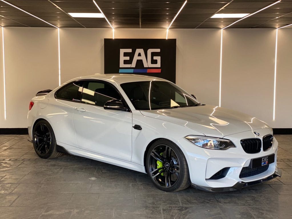 BMW F87 M2 CT Carbon full carbon fiber kit, V3 version, showcasing lightweight forged carbon fiber components on the full car kit