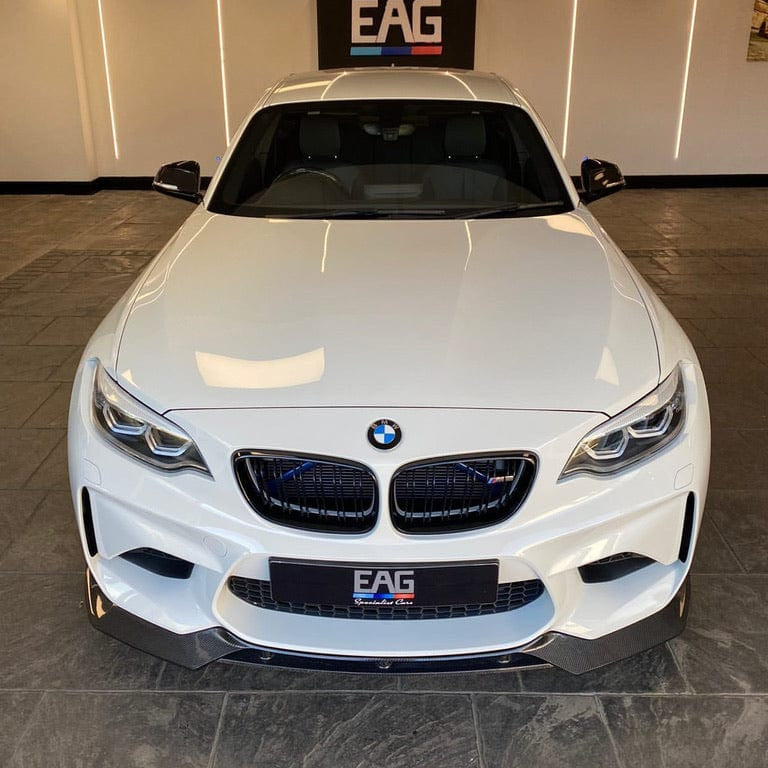 BMW F87 M2 full carbon fiber kit by CT Carbon, including exterior body parts with a sleek, forged carbon-fiber finish.