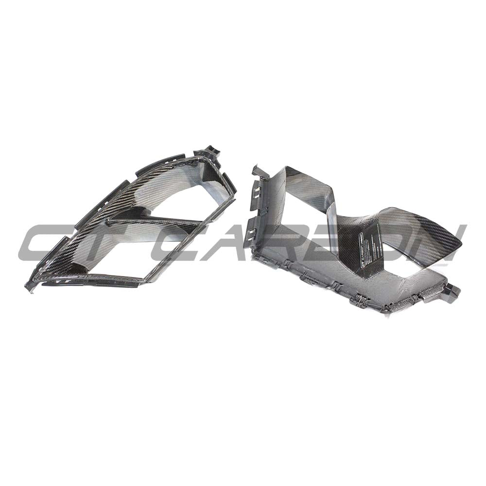 BMW M3/M4 G80 G82 carbon fibre front end pack by CT Carbon showing bumper ducts and MP style design
