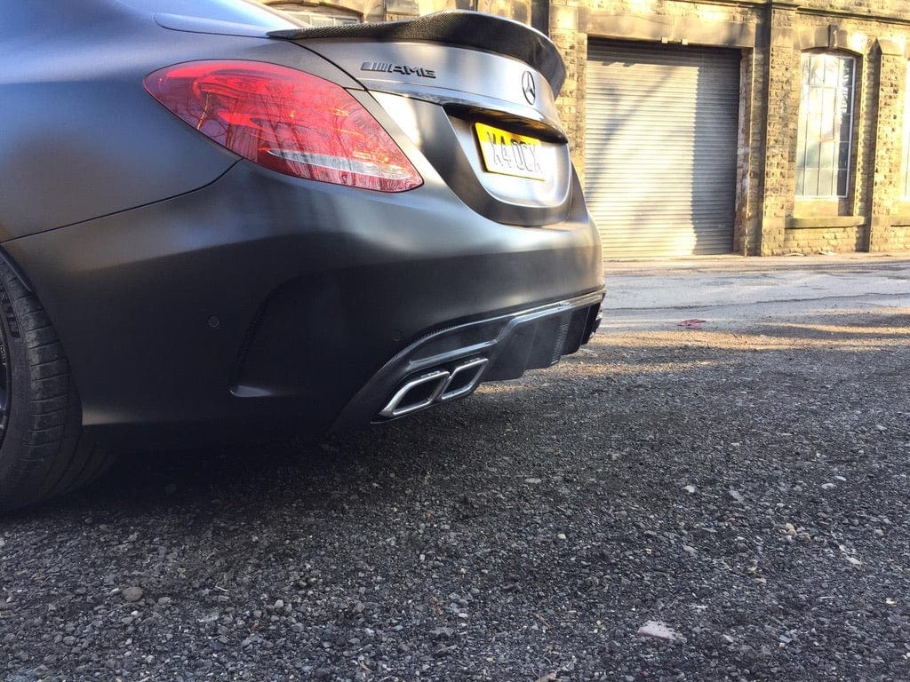 Full Mercedes C63 W205 saloon carbon fibre kit by CT Carbon, featuring DTM-style components for a sleek, high-performance look.