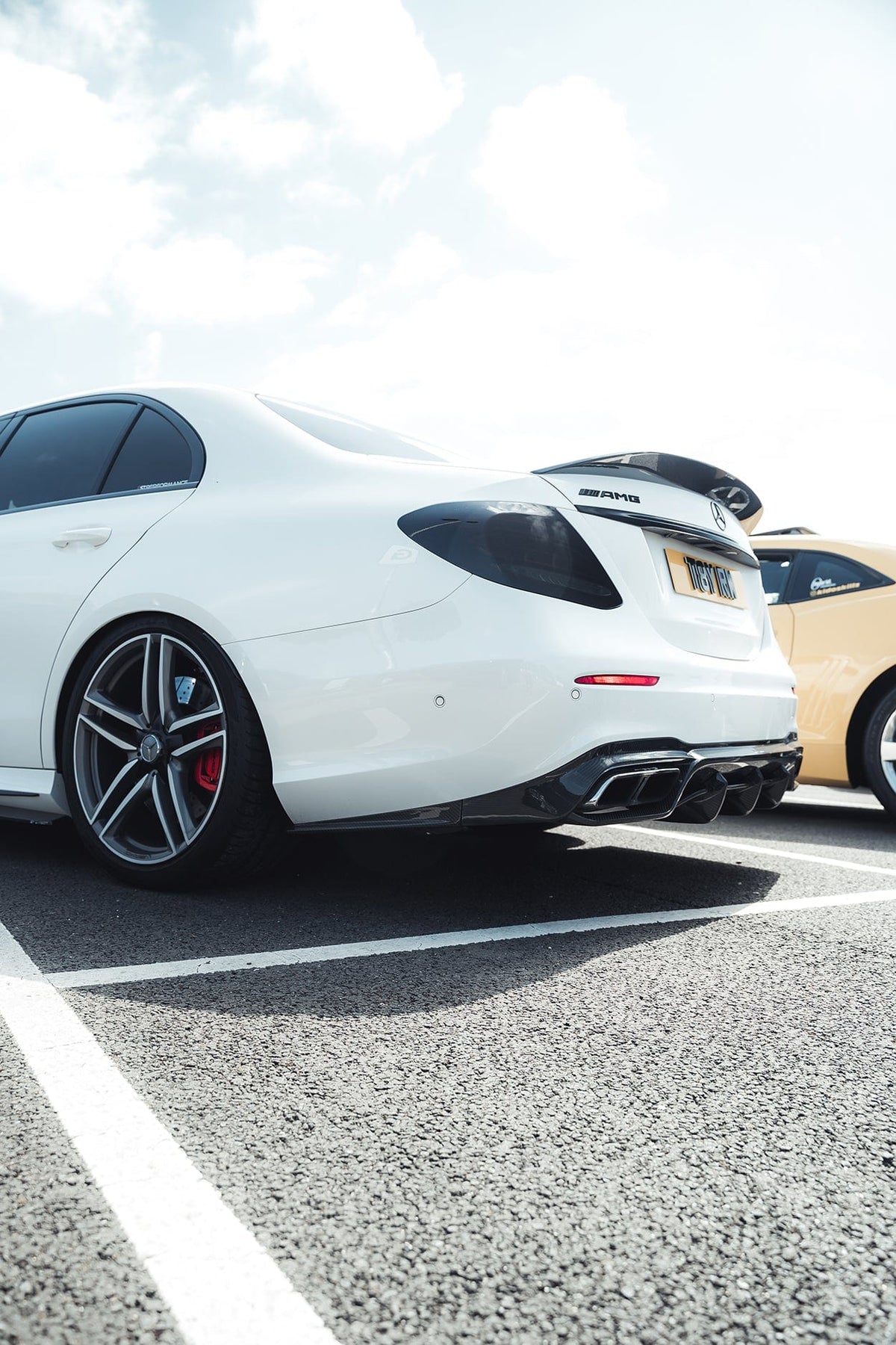 Mercedes E63 W213 2018-2020 CT Carbon fibre diffuser, full kit, showcasing sleek, lightweight carbon fiber design for sporty style.