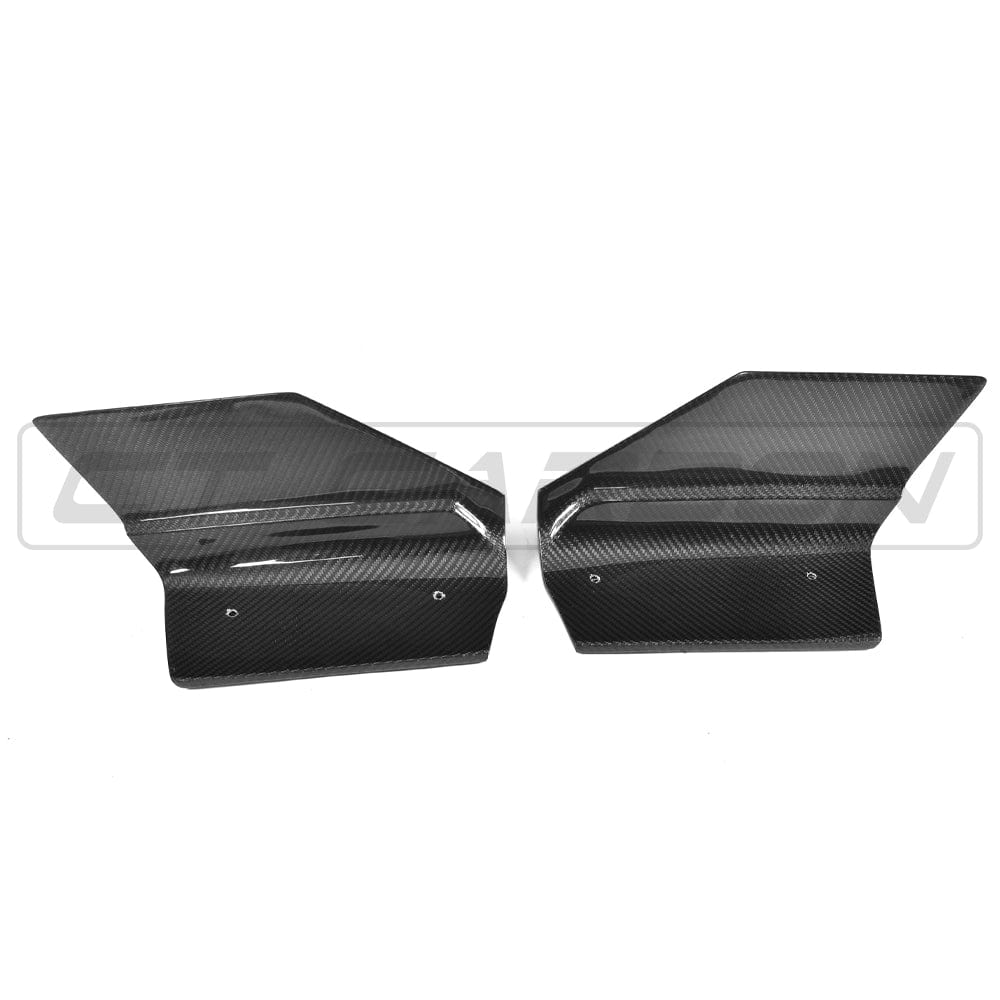 BMW F16 X6 carbon fibre rear bumper extensions by CT Carbon, showing sleek, aerodynamic car accessory enhancements.