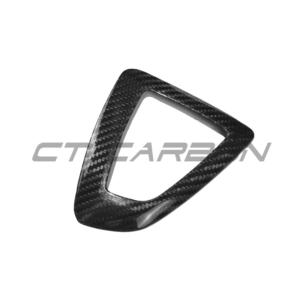 BMW Fxx ZF shifter surround set for RHD, CT Carbon accessories, featuring a sleek, carbon fiber finish for a stylish interior upgrade.
