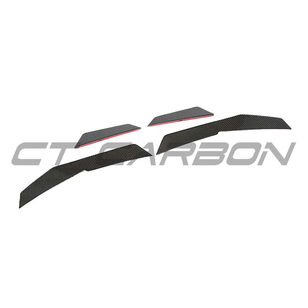 Carbon fibre side canards for Audi R8 V10 Gen 2 by CT Carbon, shown mounted on the car with aerodynamic design details.