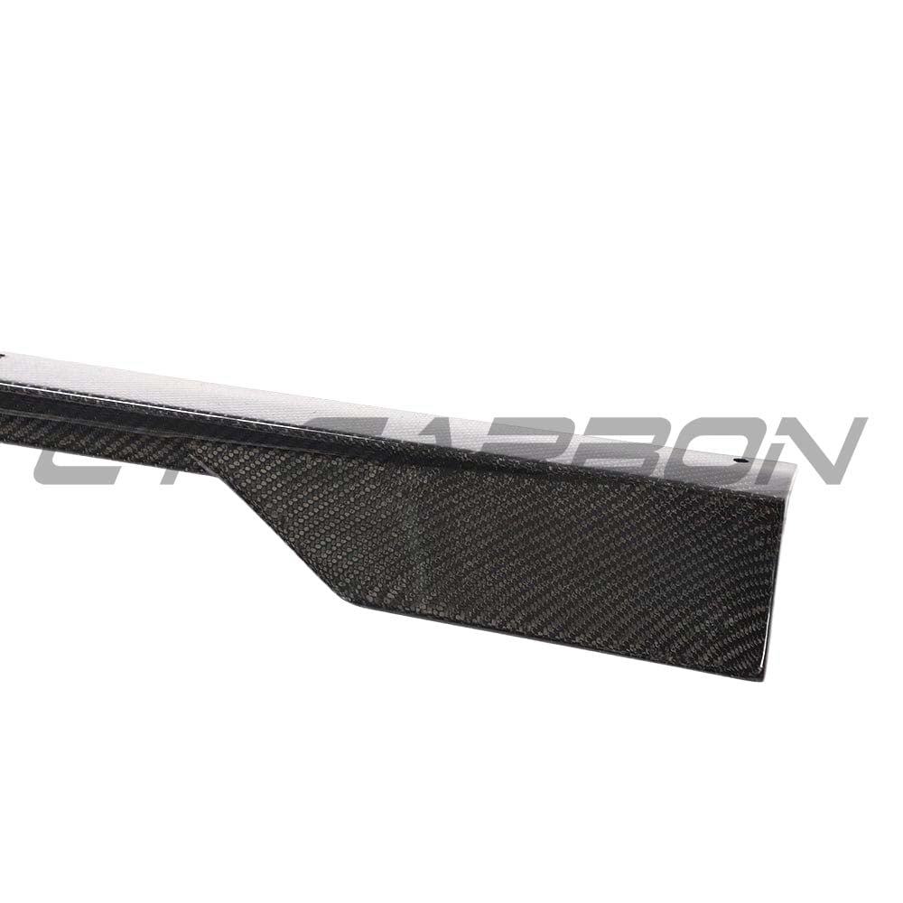 Carbon fiber side skirts kit for Audi RS3 8V saloon, featuring sleek, lightweight design by CT Carbon for enhanced sporty look.