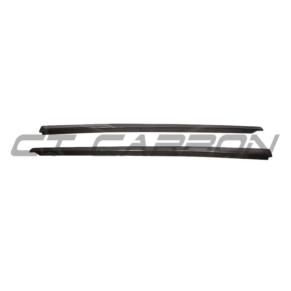 Audi R8 V10 Gen 2 carbon fibre side skirts by CT Carbon, sleek aerodynamic car body kit for enhanced style and performance.