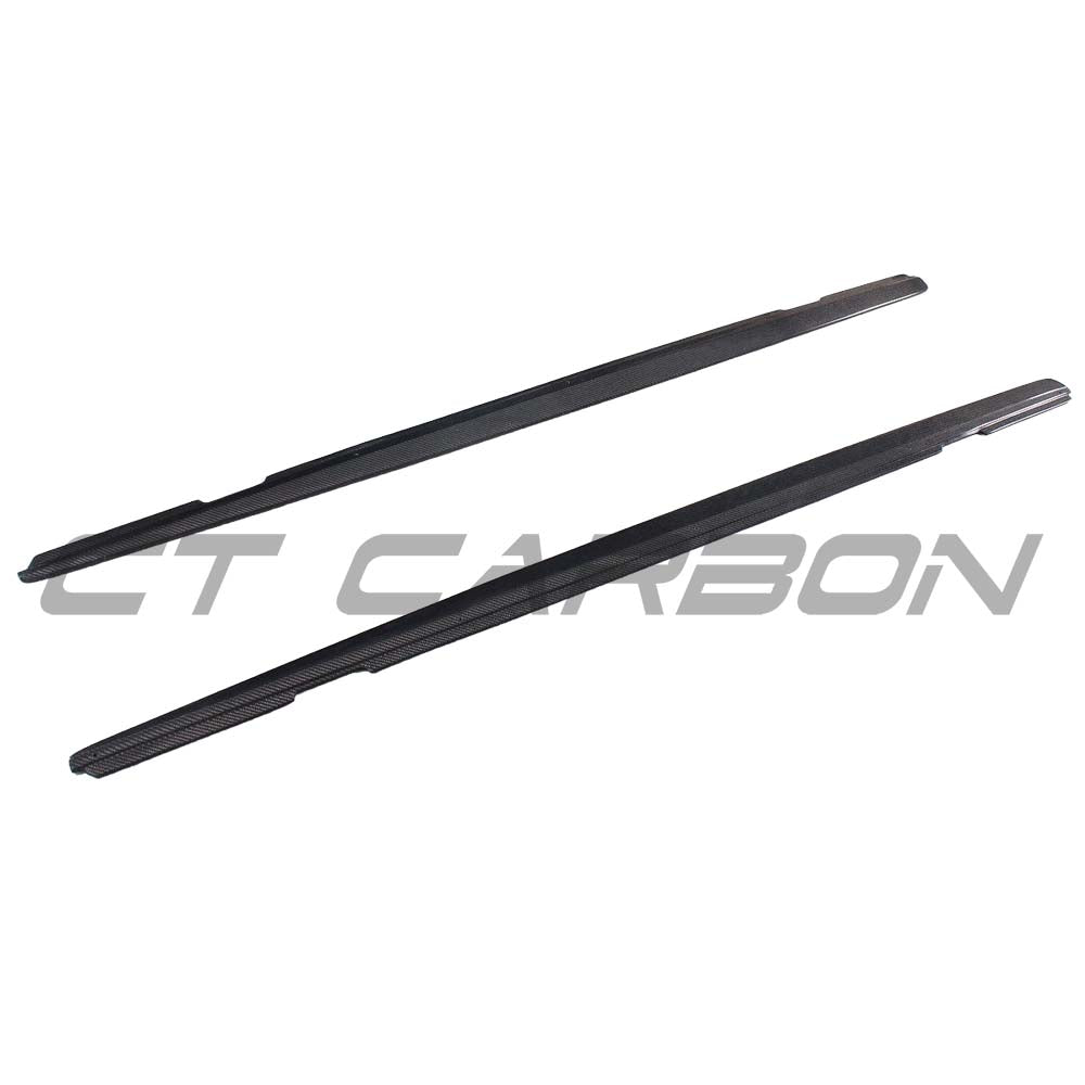 BMW 1 & 2 Series F20/F22/F23 carbon fibre side skirts by CT Carbon, featuring sleek MP style design