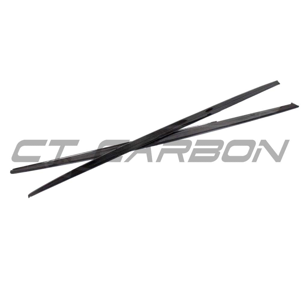 BMW F30 3 Series 2011-2019 CT Carbon side skirts in carbon fiber, MP style for enhanced sporty appearance.