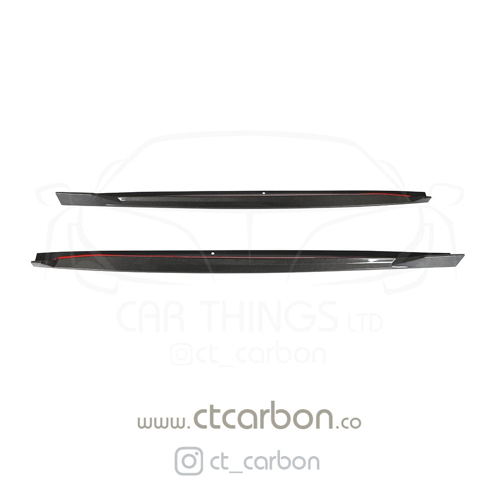 BMW X5 G05 carbon fibre side skirts by CT Carbon, showcasing sleek, lightweight aerodynamic enhancement for the vehicle.