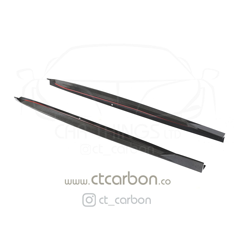 BMW X5 G05 carbon fibre side skirts by CT Design, showcasing sleek, aerodynamic side panels for enhanced vehicle styling.
