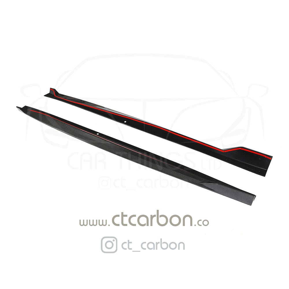 BMW X5 G05 CT Design carbon fibre side skirts for enhanced sporty look, crafted by CT Carbon.