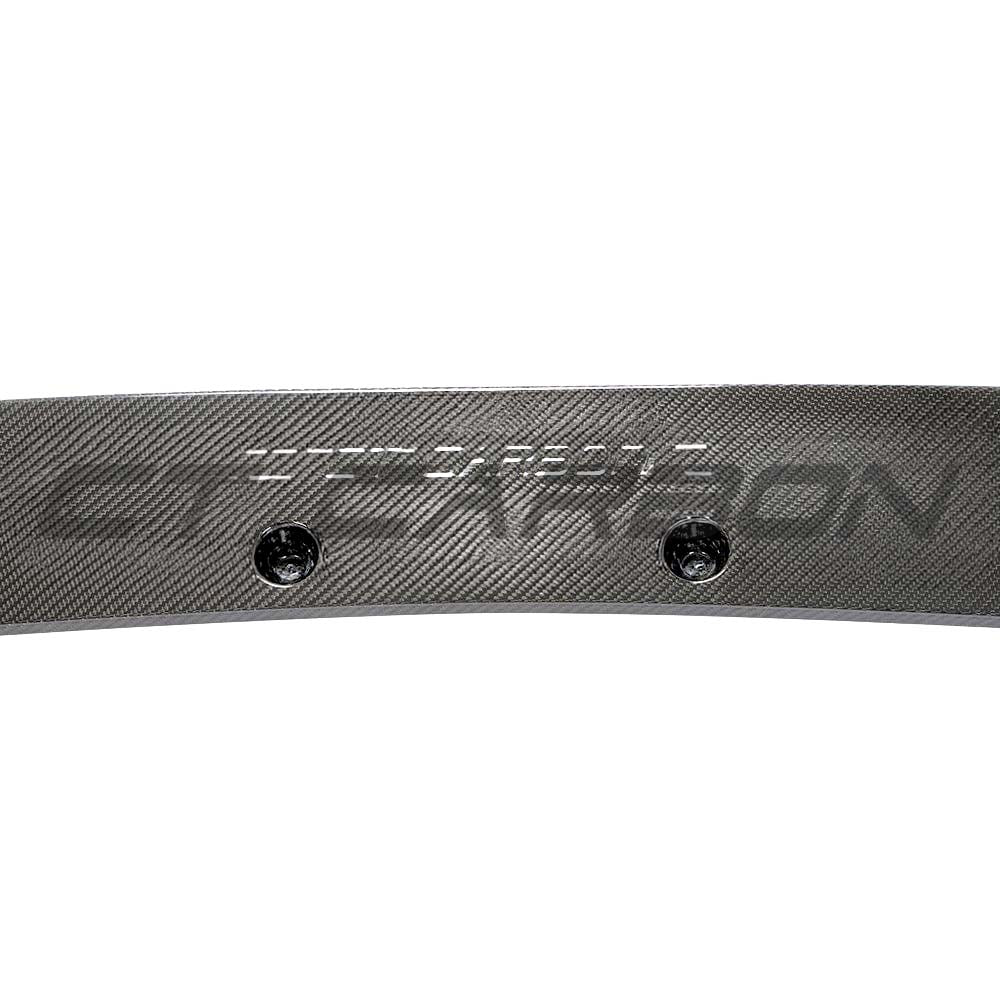 Full carbon fiber front splitter kit for Audi A3/S3 8Y saloon by CT Carbon, showcasing sleek, lightweight automotive performance parts.