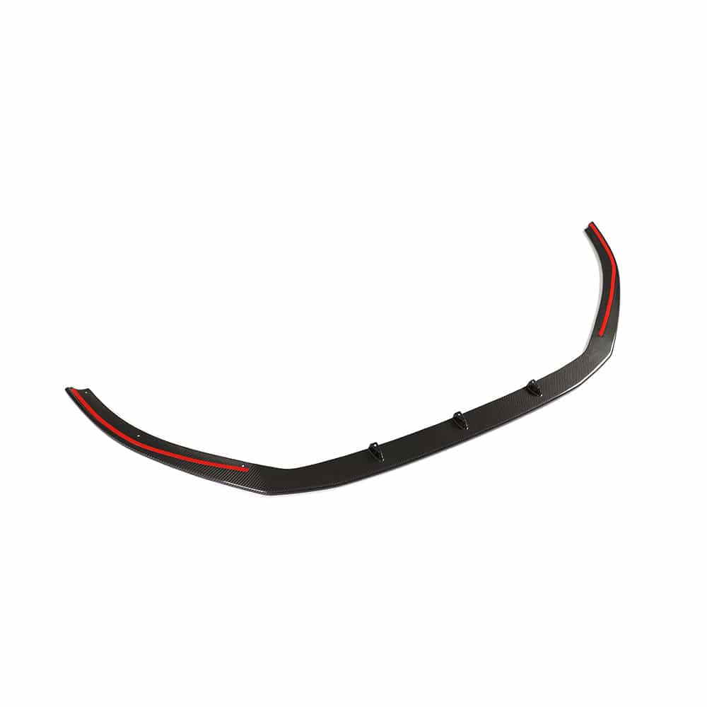 Carbon fibre splitter for Audi RS3 8V saloon by CT Carbon, front aerodynamic enhancement with a sleek finish.