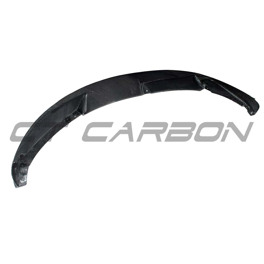 BMW F32/F33/F36 4 Series carbon fibre splitter by CT Carbon, M-style, with detailed carbon fiber weave and aerodynamic design.