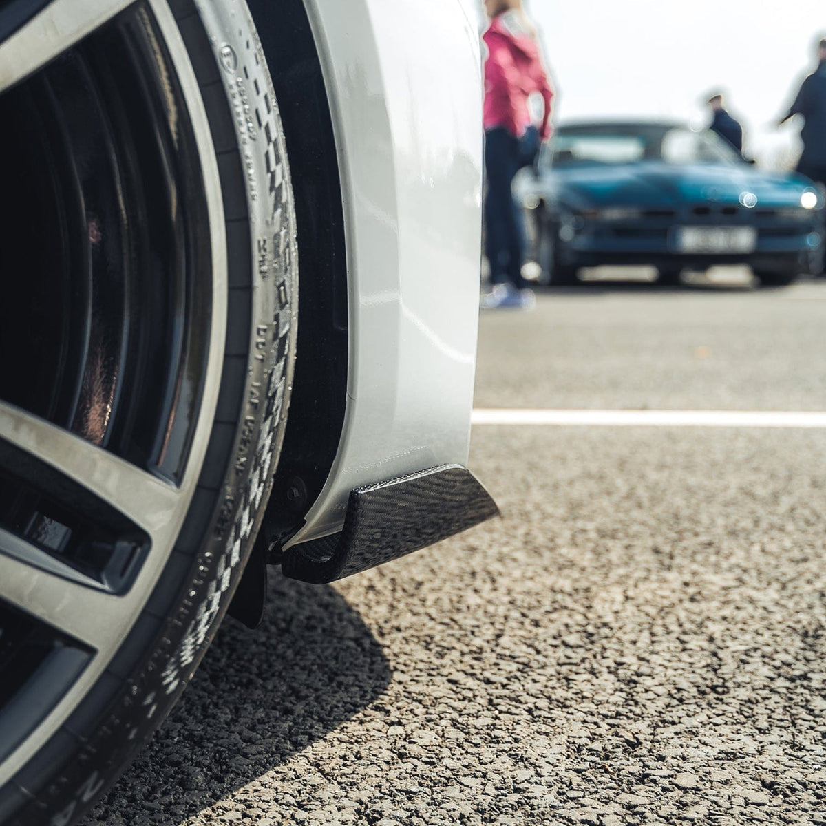 BMW M2 F87 Carbon Fibre Splitter by CT Carbon, V6 style, showing the sleek carbon fiber design on the front splitter.