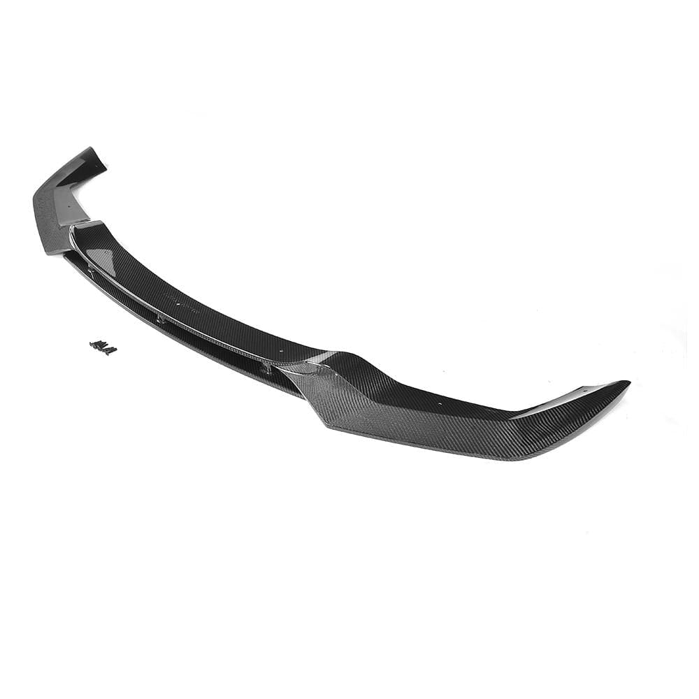 BMW M2 F87 N55 CT Carbon V3 carbon fibre splitter, V-style aerodynamic front splitter for enhanced performance and style.