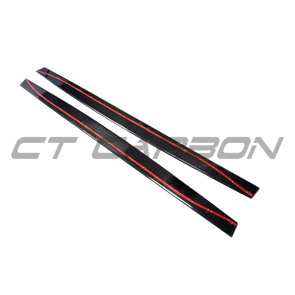 Full BMW M3 F80 saloon with CT Carbon V3 full carbon fiber kit, including splitters and body parts, showcasing a sleek carbon finish.