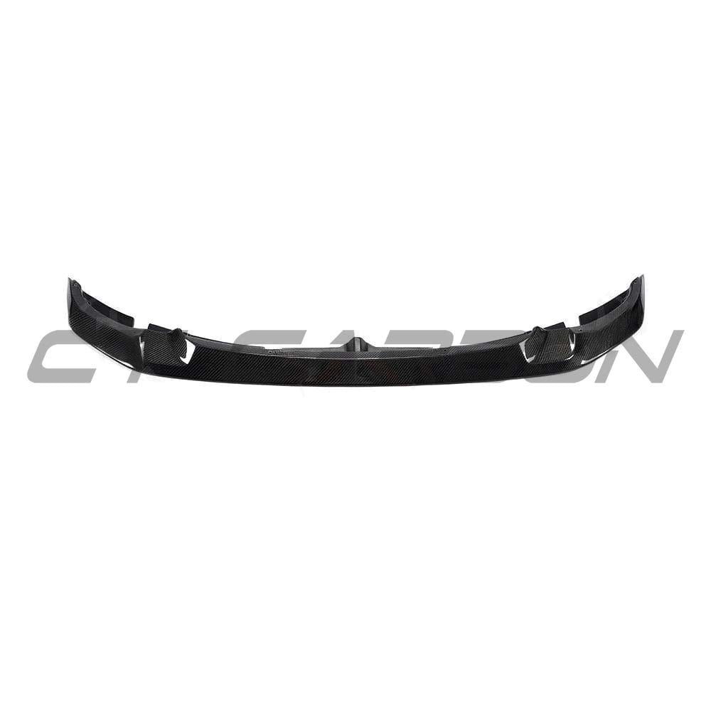 BMW M3 M4 F80 F82 F83 carbon fibre splitter by CT Carbon, GTS style, two-piece design for 2014-2020 models.