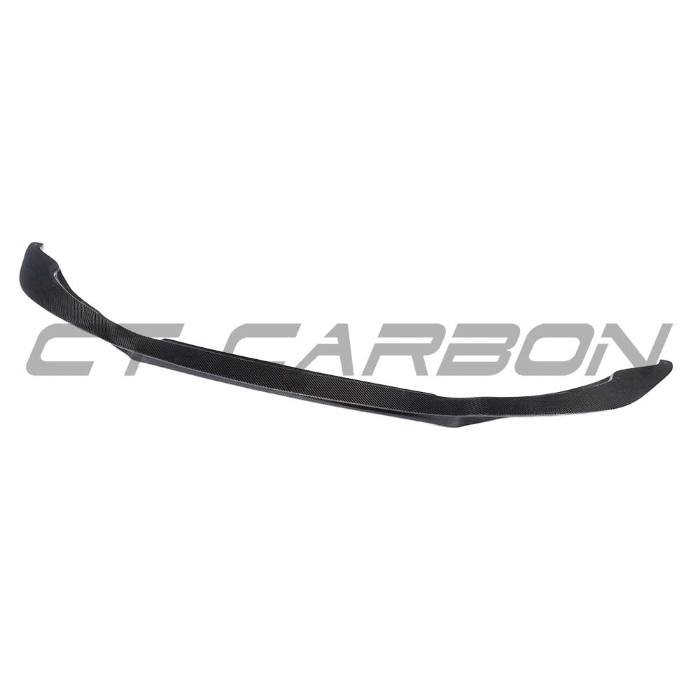 BMW M3 F80 saloon with CT Carbon full carbon fibre V-style front splitter installed, showcasing lightweight racing-inspired design.