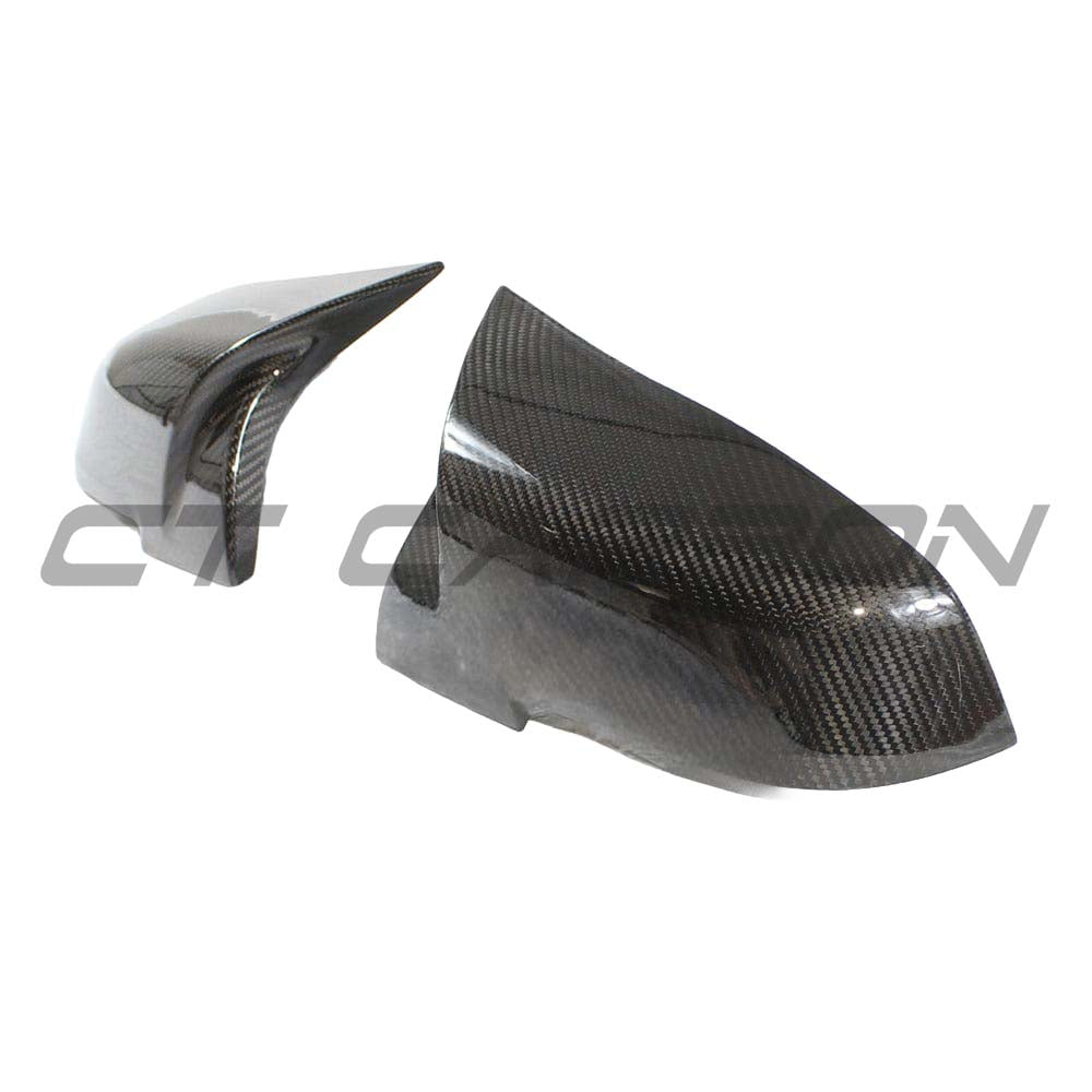 BMW Fxx 1-4 Series CT Carbon mirror replacement with pre-preg carbon finish, OEM M-style design, showcasing the sleek side mirror.