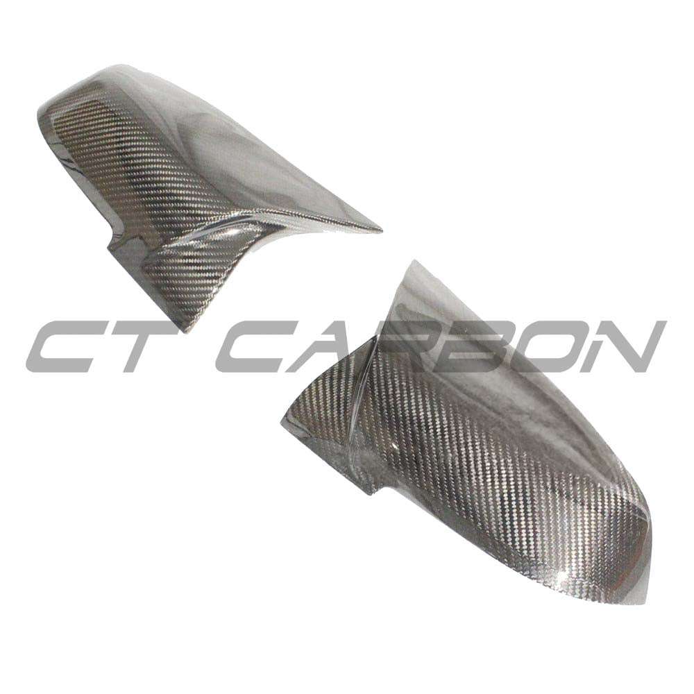 BMW Fxx Series carbon mirror replacement by CT Carbon, showing sleek OEM-style side mirrors with carbon finish.