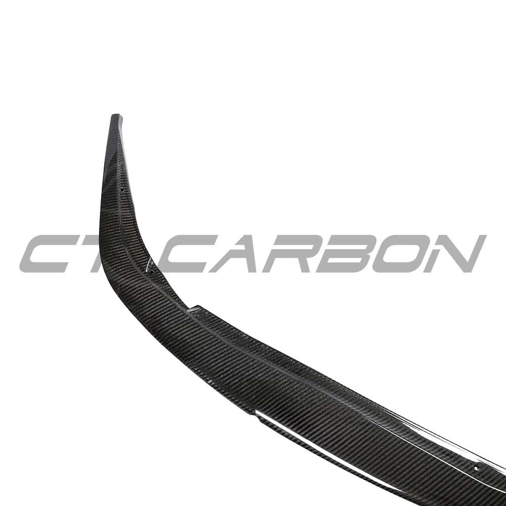 Toyota Supra 2019+ A90 full carbon fibre kit by CT Carbon, featuring a sleek carbon fibre splitter on the sports car.