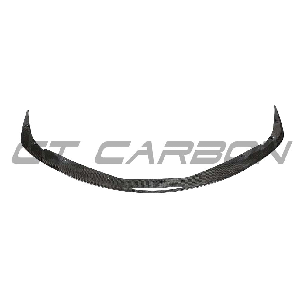 Toyota Supra 2019+ A90 CT Carbon fiber splitter, front view showing sleek aerodynamic design and carbon fiber finish.